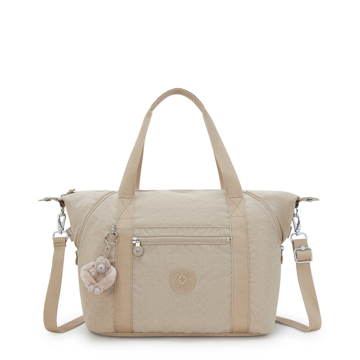 Kipling Art Signature Beige Embossed Medium Tote 21091-96A