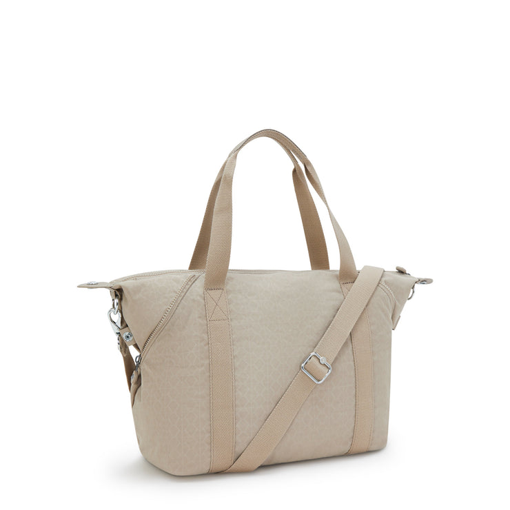 Kipling Art Signature Beige Embossed Medium Tote 21091-96A