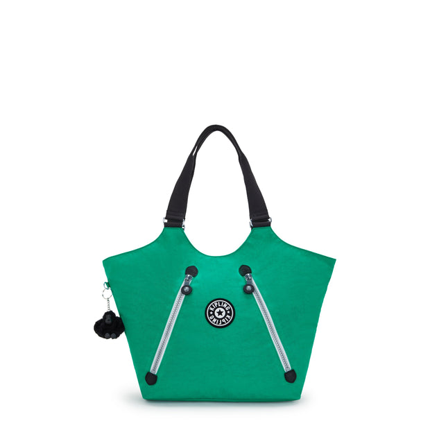 KIPLING Medium Tote with Zipped Closure Female Rapid Green New Cicely