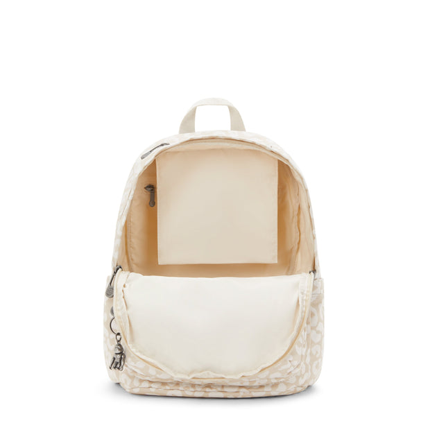 KIPLING-Delia-Medium Backpack-White Cheetah J-I3149-T8J