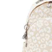 KIPLING-Delia-Medium Backpack-White Cheetah J-I3149-T8J