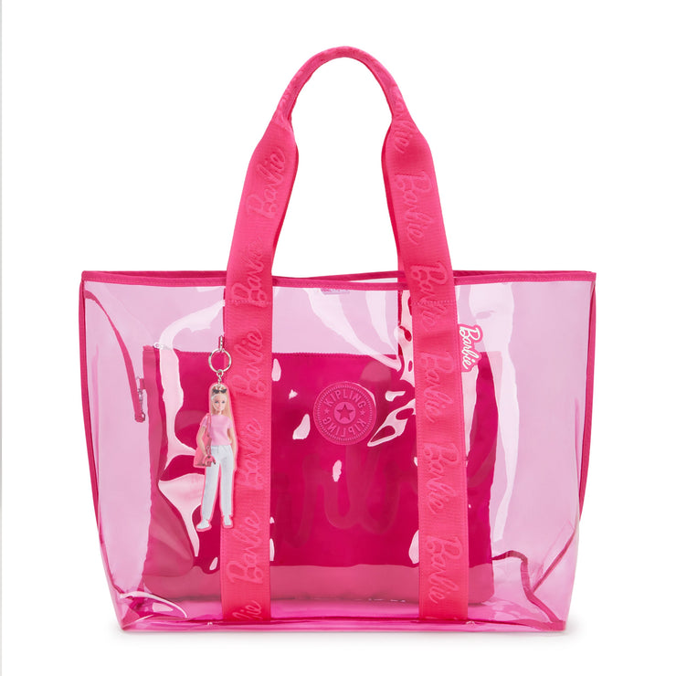 KIPLING-Jacey Xl-Large Transparent Barbie™ Tote Bag With Internal Zip Pouch-Power P Transpa-I3203-BA9