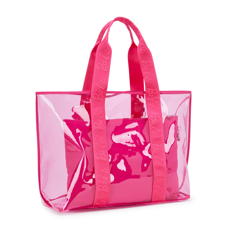 KIPLING-Jacey Xl-Large Transparent Barbie™ Tote Bag With Internal Zip Pouch-Power P Transpa-I3203-BA9