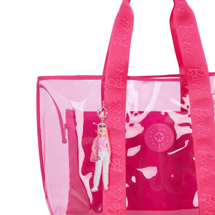 KIPLING-Jacey Xl-Large Transparent Barbie™ Tote Bag With Internal Zip Pouch-Power P Transpa-I3203-BA9