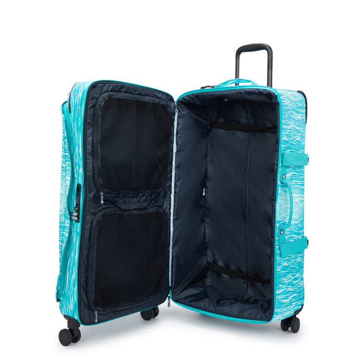 Kipling Large Wheeled Luggage Female Aqua Pool Spontaneous L