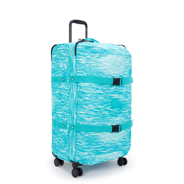 Kipling Large Wheeled Luggage Female Aqua Pool Spontaneous L