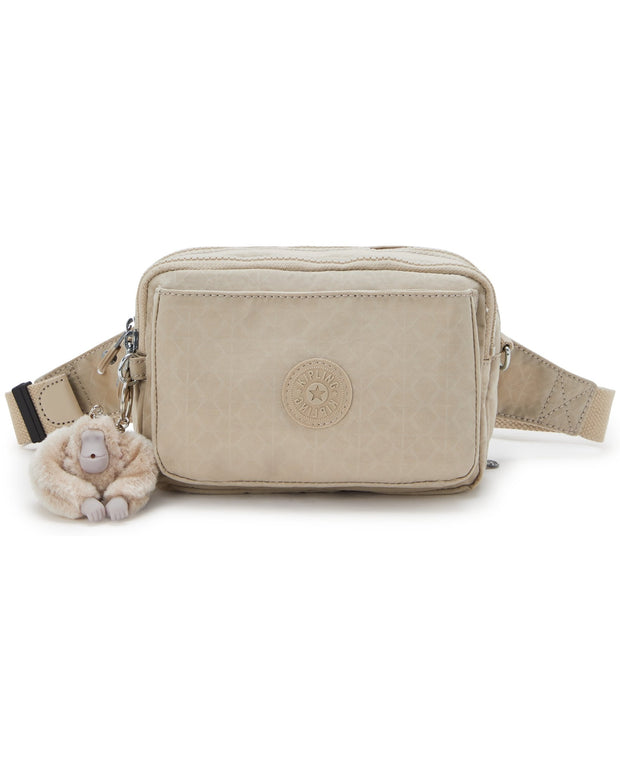 KIPLING Small crossbody convertible to waistbag (with removable straps) Female Signature Beige Embossed Abanu Multi I3492-96A