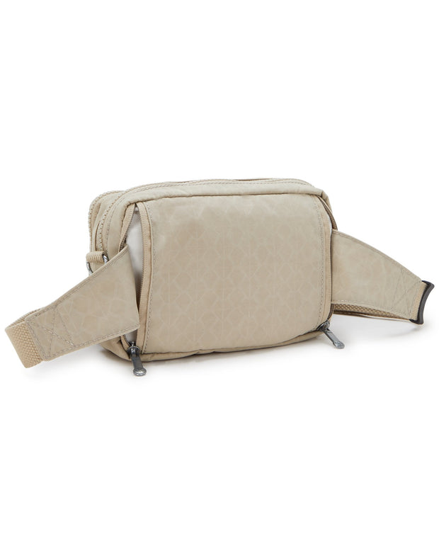 KIPLING Small crossbody convertible to waistbag (with removable straps) Female Signature Beige Embossed Abanu Multi I3492-96A