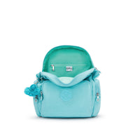 KIPLING Small Backpack with Adjustable Straps Female Deepest Aqua City Zip S