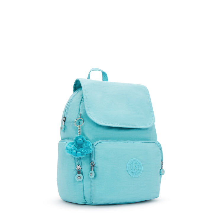 KIPLING Small Backpack with Adjustable Straps Female Deepest Aqua City Zip S