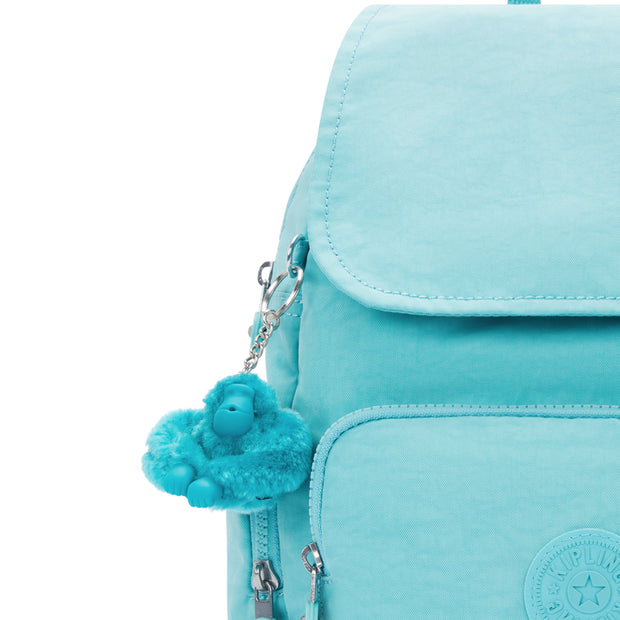 KIPLING Small Backpack with Adjustable Straps Female Deepest Aqua City Zip S