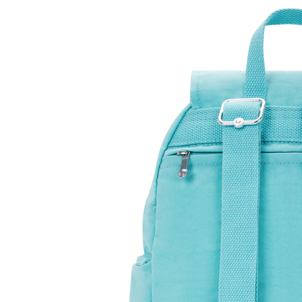 KIPLING Small Backpack with Adjustable Straps Female Deepest Aqua City Zip S