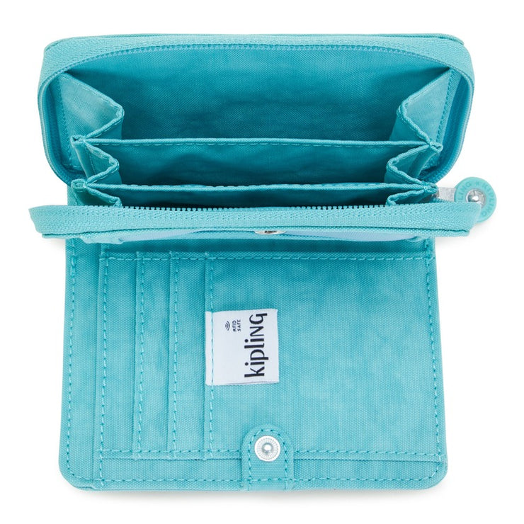 KIPLING Medium Wallet Female Deepest Aqua Money Love