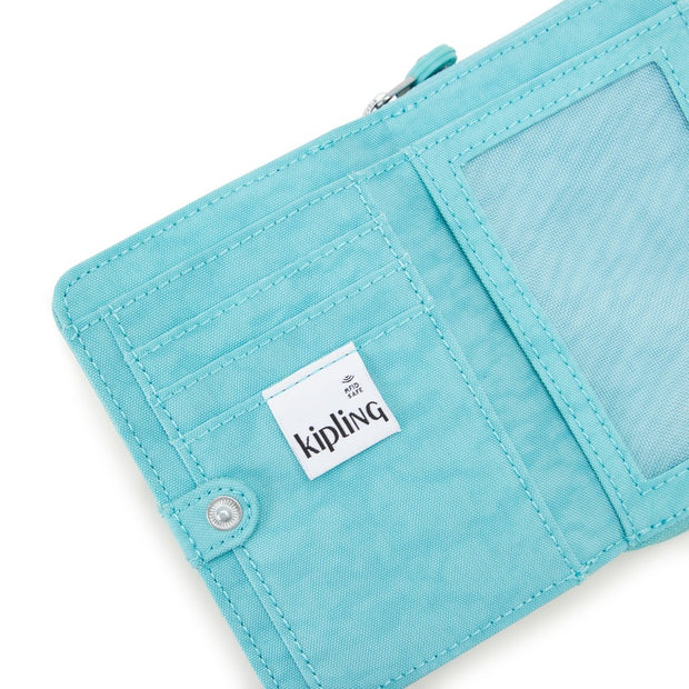 KIPLING Medium Wallet Female Deepest Aqua Money Love