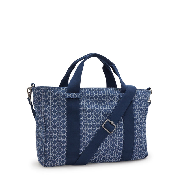 Kipling Ritta S Signature Denim Small Tote with Zipped Closure I3921-7PF