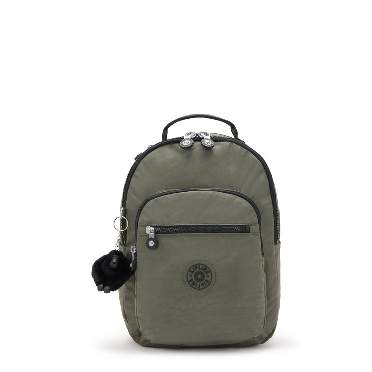 KIPLING-Seoul S-Small Backpack (With Laptop Protection)-Green Moss-I4082-88D