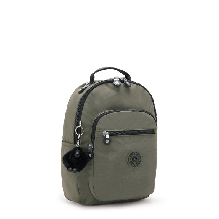 KIPLING-Seoul S-Small Backpack (With Laptop Protection)-Green Moss-I4082-88D