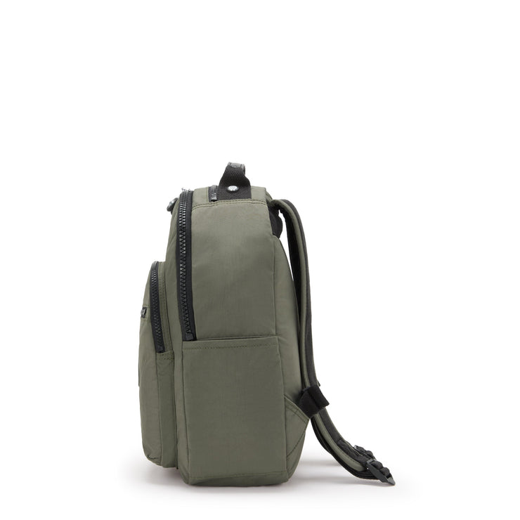 KIPLING-Seoul S-Small Backpack (With Laptop Protection)-Green Moss-I4082-88D