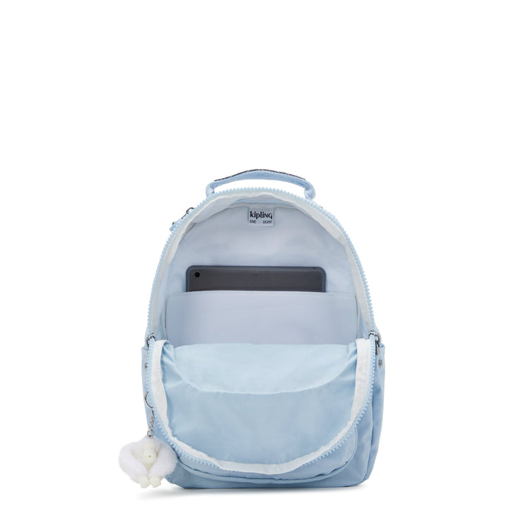 KIPLING-Seoul S-Small Backpack (With Laptop Protection)-Frost Blue Bl-I4082-LZ8