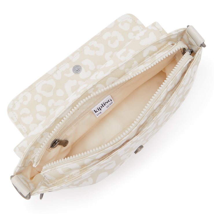 KIPLING-Aras-Small shoulderbag (with removable strap)-White Cheetah J-I4128-T8J