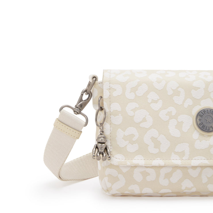 KIPLING-Aras-Small shoulderbag (with removable strap)-White Cheetah J-I4128-T8J