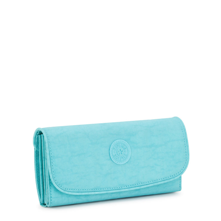 KIPLING Large Wallet Female Deepest Aqua Money Land