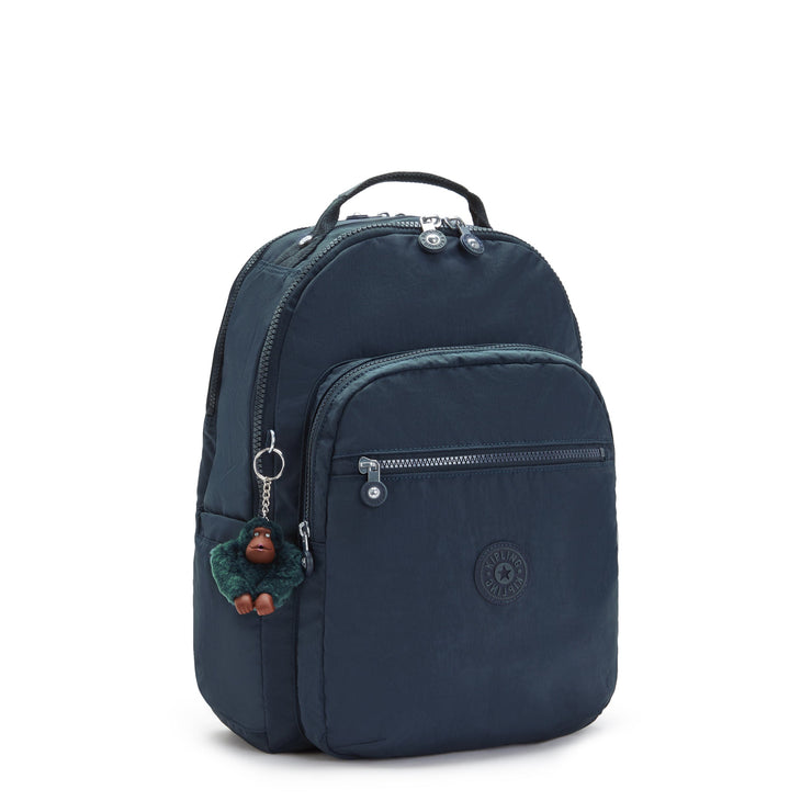 KIPLING-Seoul Lap-Large backpack (with laptop compartment)-True Blue Tonal-I4275-4DX