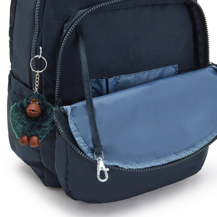 KIPLING-Seoul Lap-Large backpack (with laptop compartment)-True Blue Tonal-I4275-4DX