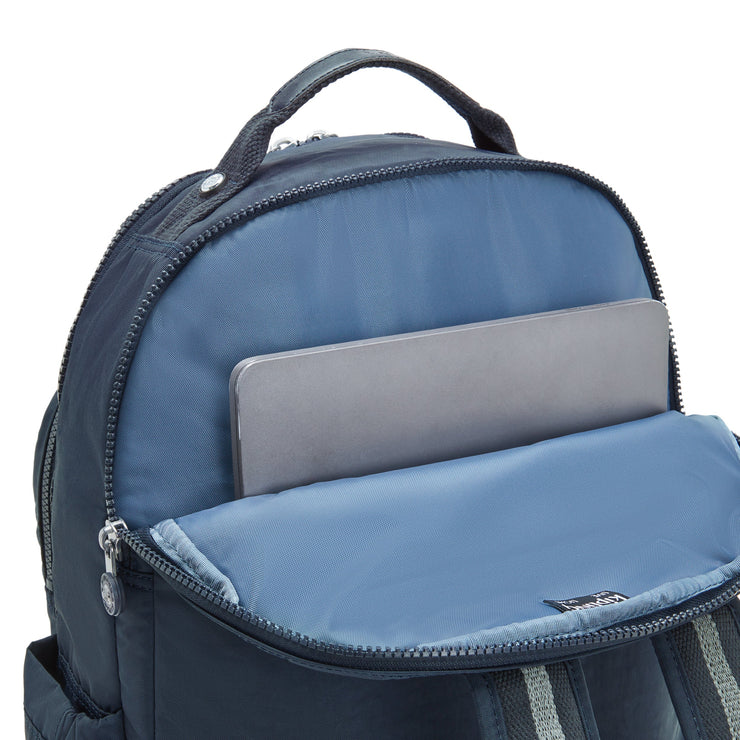 KIPLING-Seoul Lap-Large backpack (with laptop compartment)-True Blue Tonal-I4275-4DX