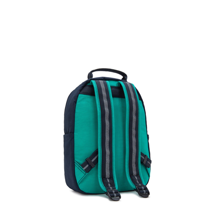 KIPLING-Seoul S-Small Backpack (With Laptop Protection)-Blue Green Bl-I4345-CD7