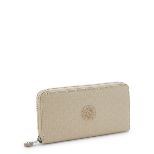 KIPLING Large wallet Female Signature Beige Embossed Money World I4464-96A