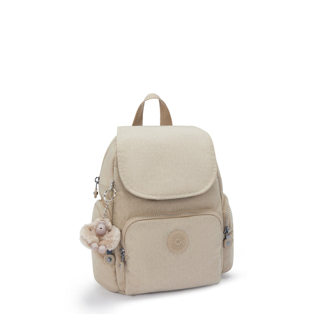 KIPLING Small backpack Female Signature Beige Embossed City Zip Mini I4697-96A