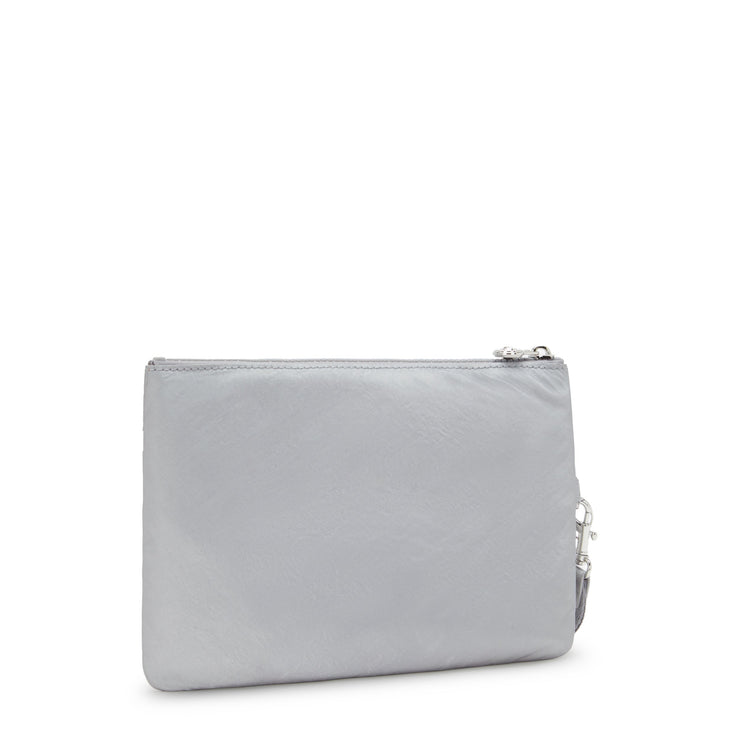 KIPLING-Fancy-Large Flat Pouch (with wristlet)-Silver Glam-I4806-K2E