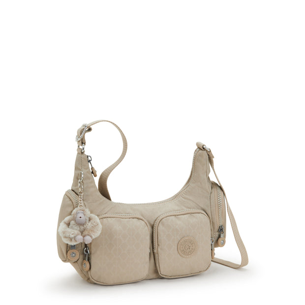 KIPLING Small crossbody bag Female Signature Beige Embossed Rikka S I5164-96A