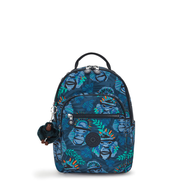 KIPLING Small Backpack (With Laptop Protection) Unisex Blue Monkey Fun Seoul S