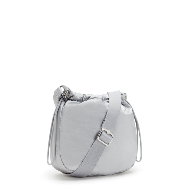 KIPLING-Jamir-Small Drawstring Crossbody with Adjustable Strap-Silver Glam-I5578-K2E