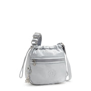 KIPLING-Jamir-Small Drawstring Crossbody with Adjustable Strap-Silver Glam-I5578-K2E