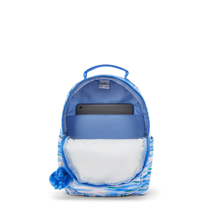 KIPLING-Seoul S-Small Backpack (With Laptop Protection)-Diluted Blue-I5611-TX9