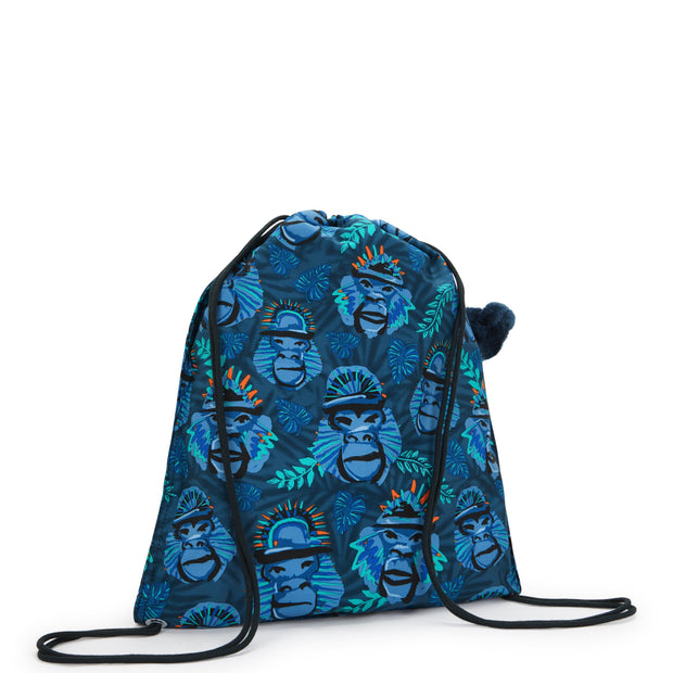 KIPLING Medium backpack (with drawstring) Unisex Blue Monkey Fun Supertaboo  -  I5637-8HJ