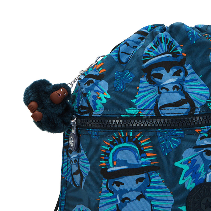 KIPLING Medium backpack (with drawstring) Unisex Blue Monkey Fun Supertaboo  -  I5637-8HJ