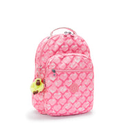 KIPLING Large backpack (with laptop compartment) Female Adorable Hearts Seoul Lap I5816-1NB