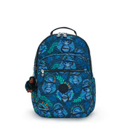 KIPLING Large backpack (with laptop compartment) Unisex Blue Monkey Fun Seoul Lap