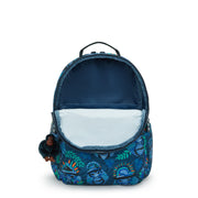 KIPLING Large backpack (with laptop compartment) Unisex Blue Monkey Fun Seoul Lap  -  I5816-8HJ