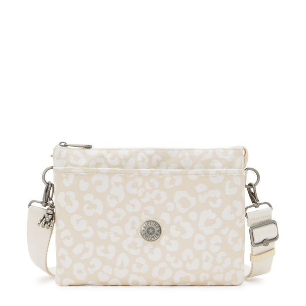 KIPLING-Riri L-Medium crossbody (with removable strap)-White Cheetah J-I5954-T8J