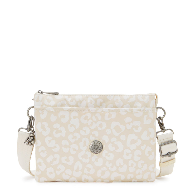 KIPLING-Riri L-Medium crossbody (with removable strap)-White Cheetah J-I5954-T8J