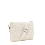 KIPLING-Riri L-Medium crossbody (with removable strap)-White Cheetah J-I5954-T8J