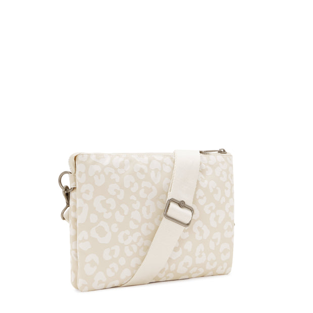 KIPLING-Riri L-Medium crossbody (with removable strap)-White Cheetah J-I5954-T8J