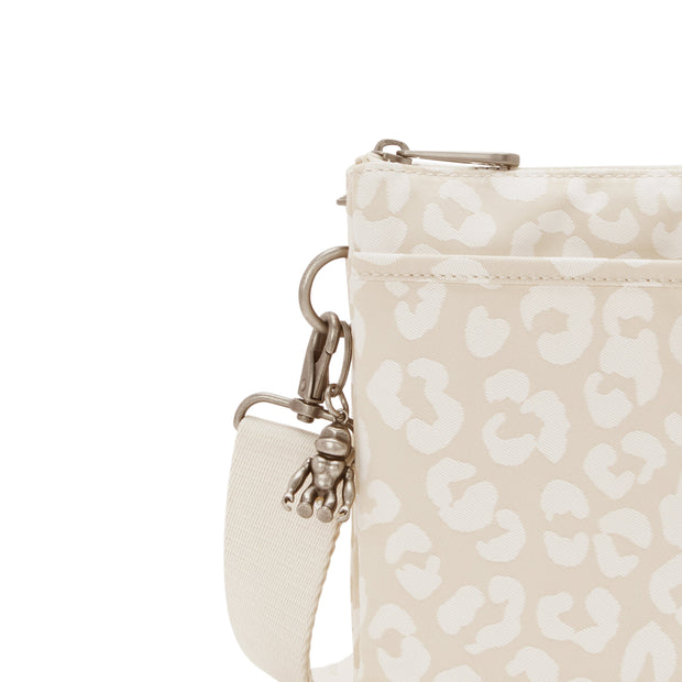 KIPLING-Riri L-Medium crossbody (with removable strap)-White Cheetah J-I5954-T8J