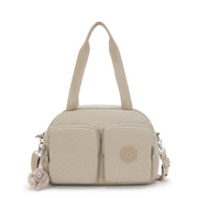 Kipling Cool Defea Signature Beige Embossed Medium Shoulderbag I6017-96A