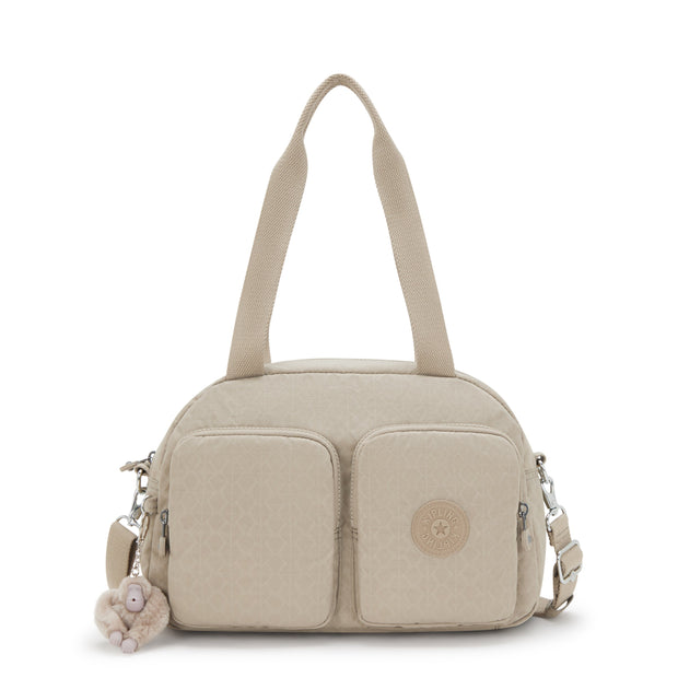 Kipling Cool Defea Signature Beige Embossed Medium Shoulderbag I6017-96A